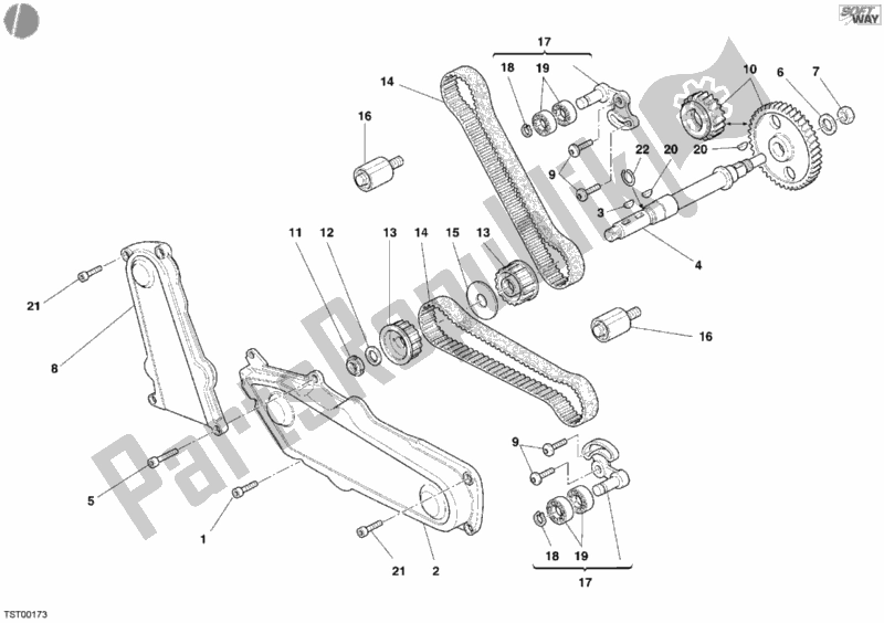 Todas las partes para Correa Dentada de Ducati Multistrada 620 USA 2006